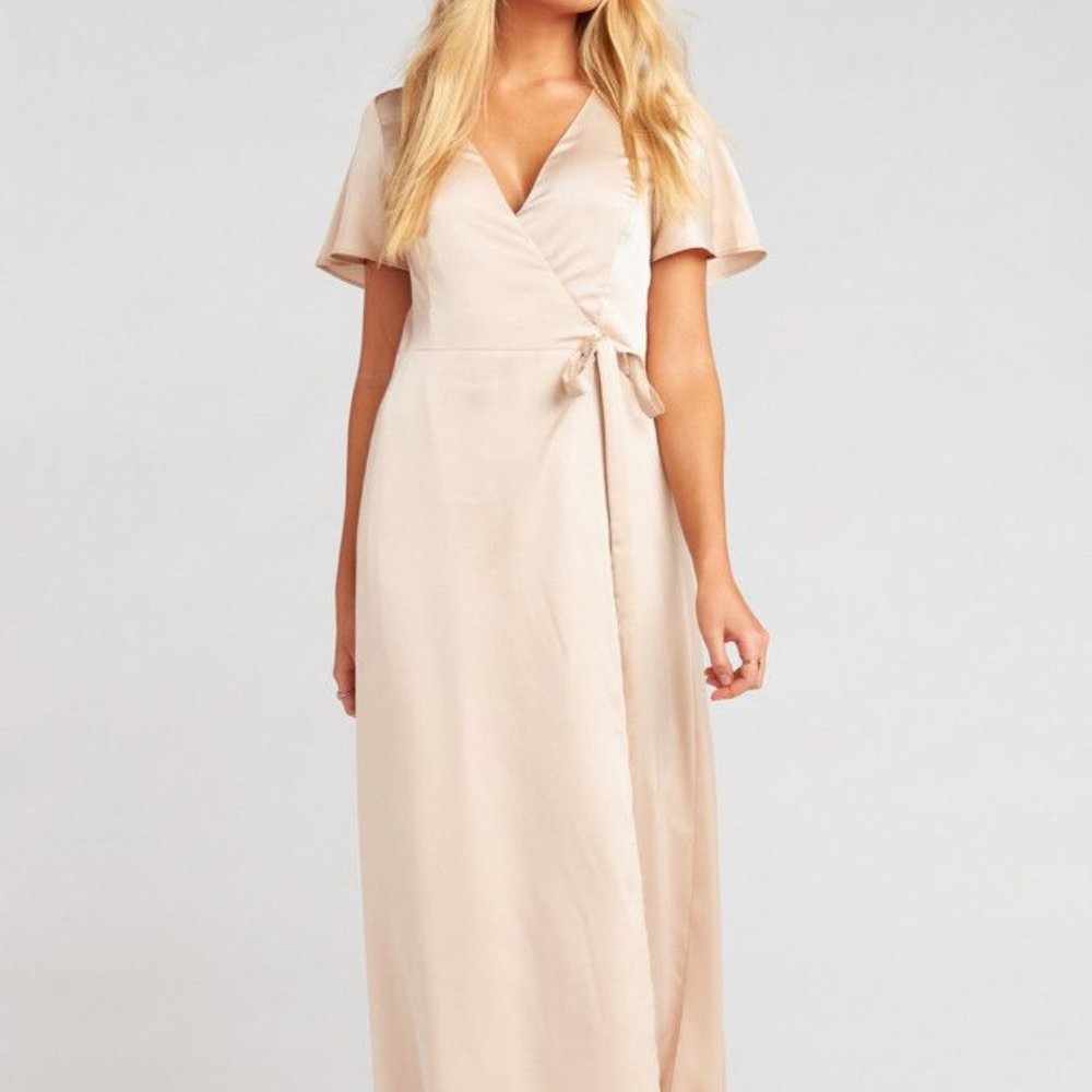 Show Me Your Mumu Champagne Luxe Satin Bridesmaid Dress